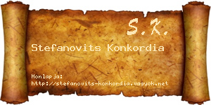 Stefanovits Konkordia névjegykártya